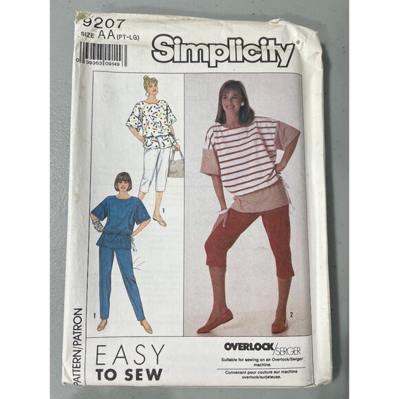 80s Simplicity 9207 Sewing Pattern Sizes Petite-Large Pants Knit Top Vintage UNC - Picture 3 of 7